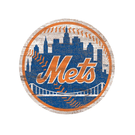 Fan Creations 24" Signs New York Mets Distressed Logo Cutout Sign