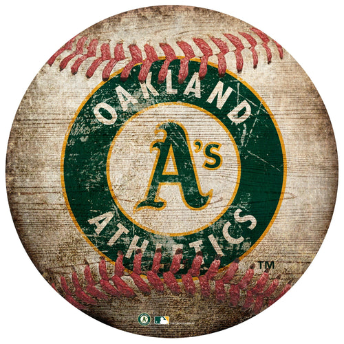 Fan Creations Wall Decor Oakland Athletics 12in Baseball Shaped Sign