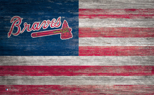 Fan Creations Home Decor Atlanta Braves   Distressed Flag 11x19