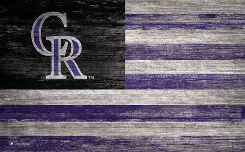 Fan Creations Home Decor Colorado Rockies   Distressed Flag 11x19