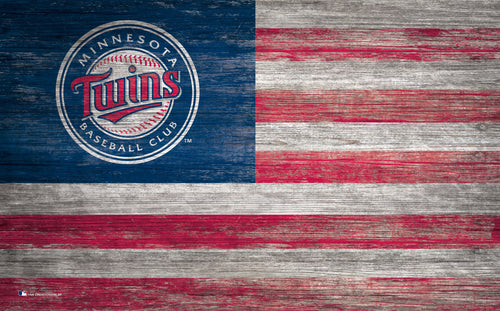 Fan Creations Home Decor Minnesota Twins   Distressed Flag 11x19