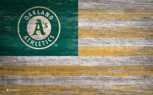 Fan Creations Home Decor Oakland Athletics   Distressed Flag 11x19