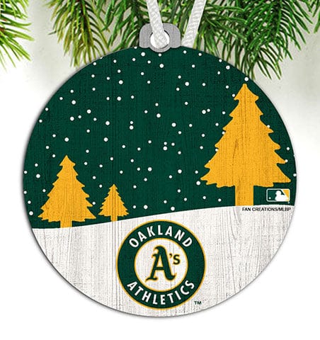 Fan Creations Ornament Oakland Athletics Snow Scene Ornament