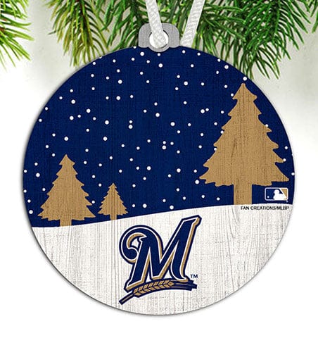 Fan Creations Ornament Milwaukee Brewers Snow Scene Ornament