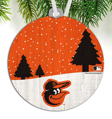 Fan Creations Ornament Baltimore Orioles Snow Scene Ornament