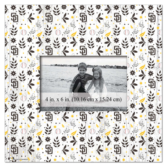 Fan Creations Home Decor San Diego Padres  Floral Pattern 10x10 Frame