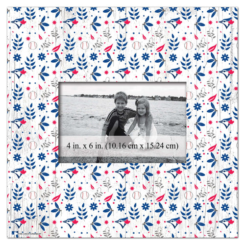 Fan Creations Home Decor Toronto Blue Jays  Floral Pattern 10x10 Frame