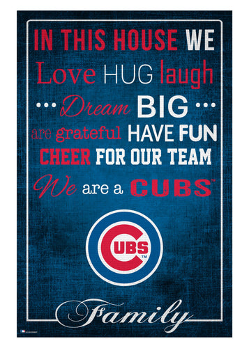 Fan Creations Home Decor Chicago Cubs   In This House 17x26