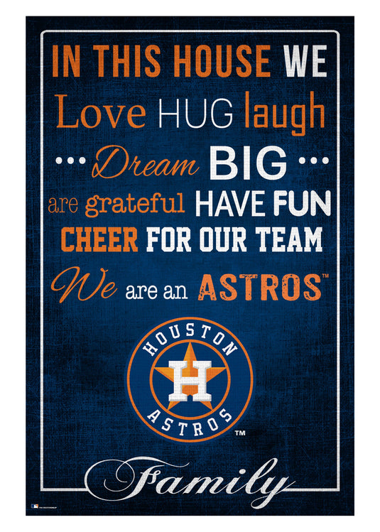 Fan Creations Home Decor Houston Astros   In This House 17x26