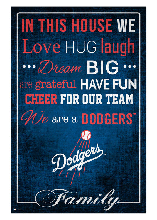 Fan Creations Home Decor Los Angeles Dodgers   In This House 17x26