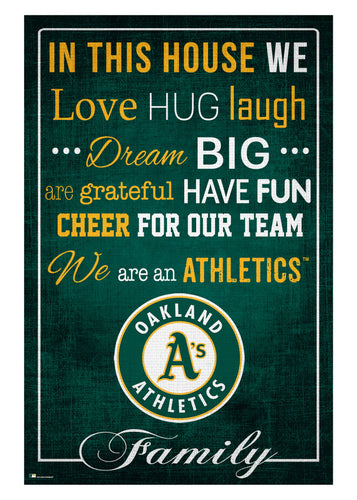 Fan Creations Home Decor Oakland Athletics   In This House 17x26