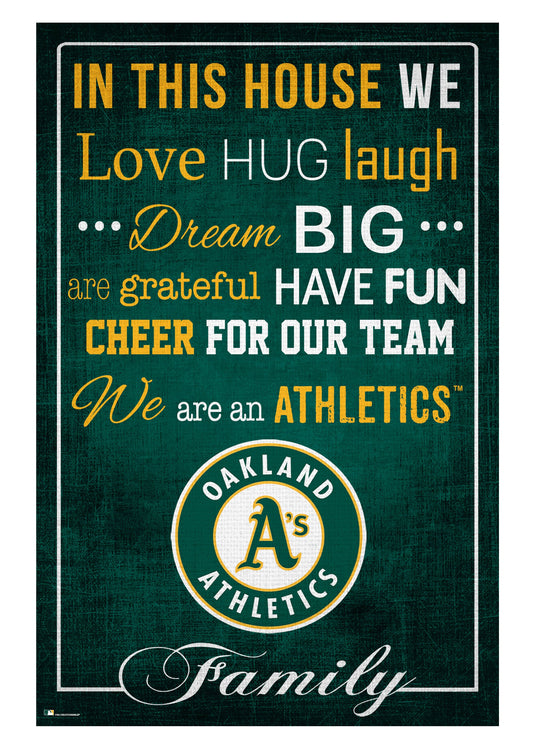 Fan Creations Home Decor Oakland Athletics   In This House 17x26