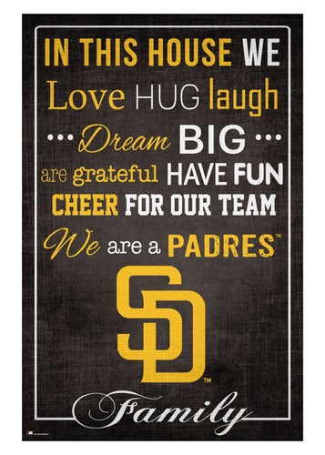 Fan Creations Home Decor San Diego Padres   In This House 17x26