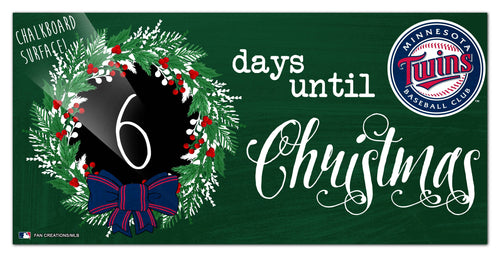 Fan Creations Holiday Home Decor Minnesota Twins Chalk Christmas Countdown 6x12