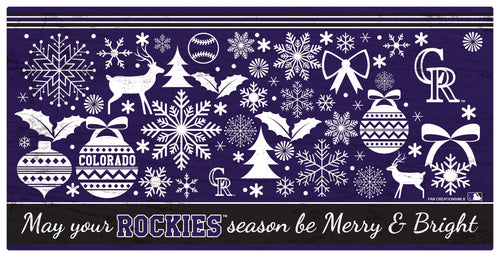 Fan Creations Holiday Home Decor Colorado Rockies Merry and Bright 6x12