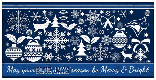 Fan Creations Holiday Home Decor Toronto Blue Jays Merry and Bright 6x12