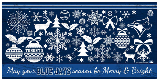 Fan Creations Holiday Home Decor Toronto Blue Jays Merry and Bright 6x12