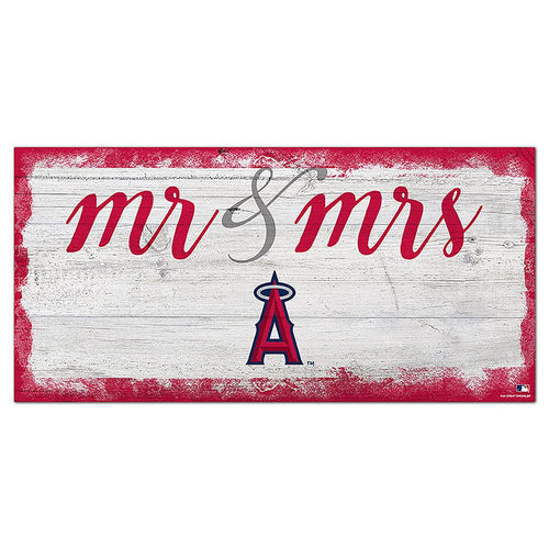 Fan Creations 6x12 Horizontal Los Angeles Angels Script Mr & Mrs 6x12 Sign