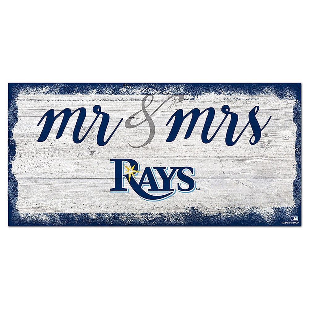Tampa Bay Rays Script Mr & Mrs 6x12 Sign – Fan Creations GA