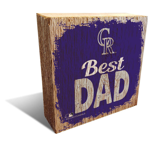 Fan Creations Desktop Stand Colorado Rockies Best Dad Block