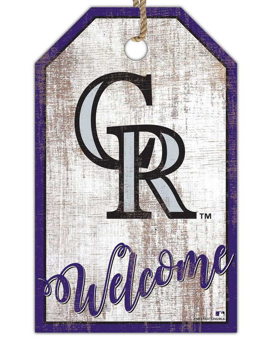 Fan Creations Holiday Home Decor Colorado Rockies Welcome 11x19 Tag