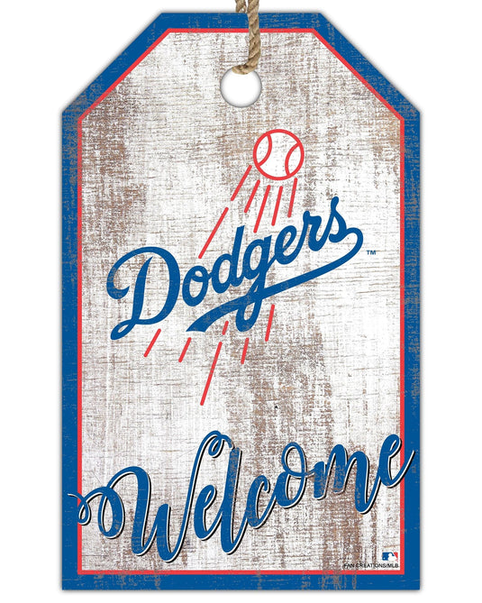 Fan Creations Holiday Home Decor Los Angeles Dodgers Welcome 11x19 Tag