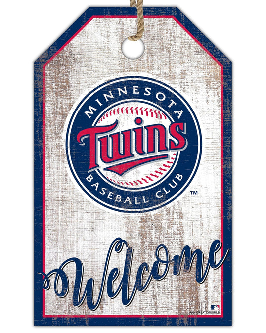 Fan Creations Holiday Home Decor Minnesota Twins Welcome 11x19 Tag