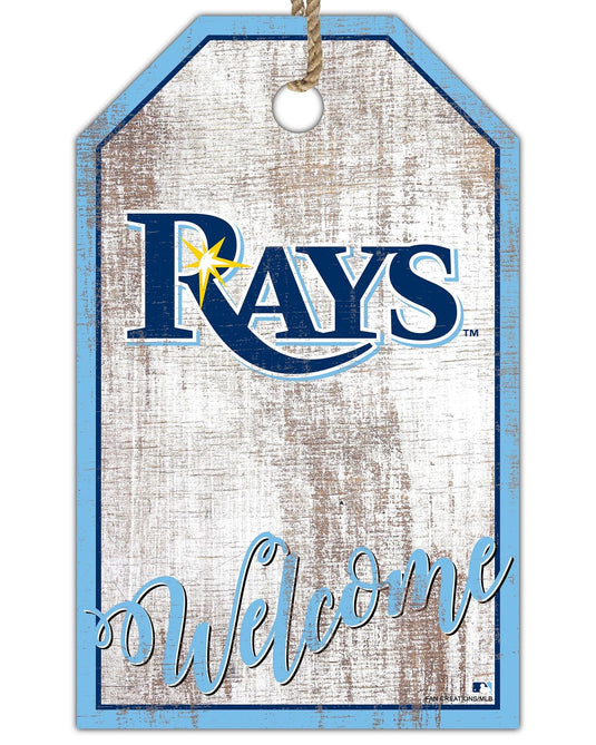 Fan Creations Holiday Home Decor Tampa Bay Rays Welcome 11x19 Tag