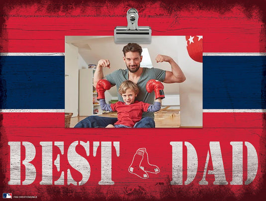 Fan Creations Desktop Stand Boston Red Sox Best Dad With Stripe Clip Frame