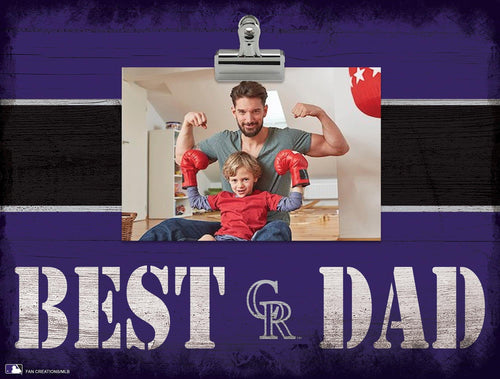 Fan Creations Desktop Stand Colorado Rockies Best Dad With Stripe Clip Frame