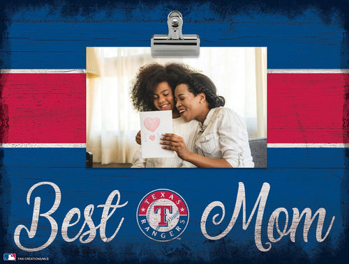 Fan Creations Desktop Stand Texas Rangers Color Best Mom With Stripe Clip Frame