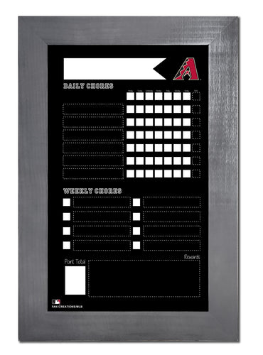 Fan Creations Home Decor Arizona Diamondbacks   Chore Chart Chalkboard 11x19 With Frame