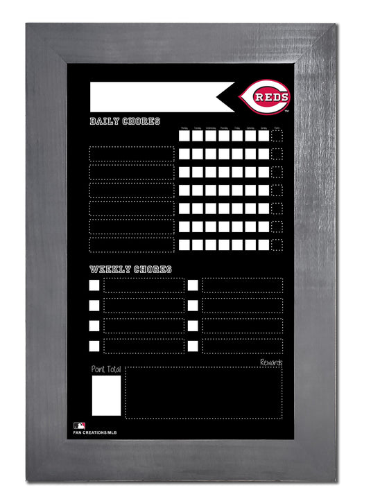 Fan Creations Home Decor Cincinnati Reds   Chore Chart Chalkboard 11x19 With Frame