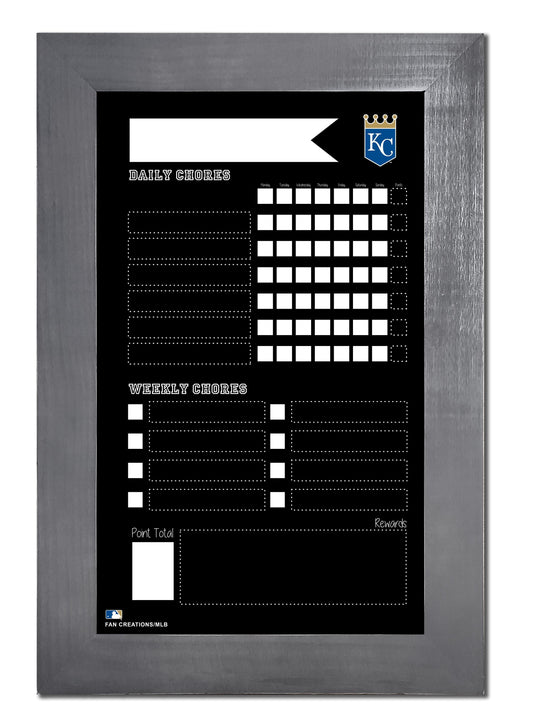 Fan Creations Home Decor Kansas City Royals   Chore Chart Chalkboard 11x19 With Frame