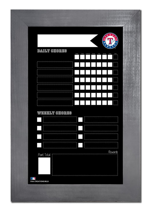 Fan Creations Home Decor Texas Rangers Chore Chart Chalkboard 11x19 With Frame