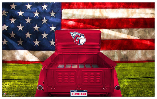 Fan Creations Home Decor Cleveland Guardians  Patriotic Retro Truck 11x19