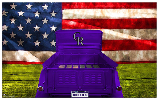 Fan Creations Home Decor Colorado Rockies  Patriotic Retro Truck 11x19