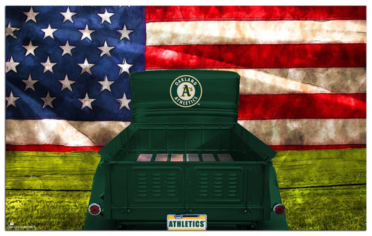 Fan Creations Home Decor Oakland Athletics  Patriotic Retro Truck 11x19