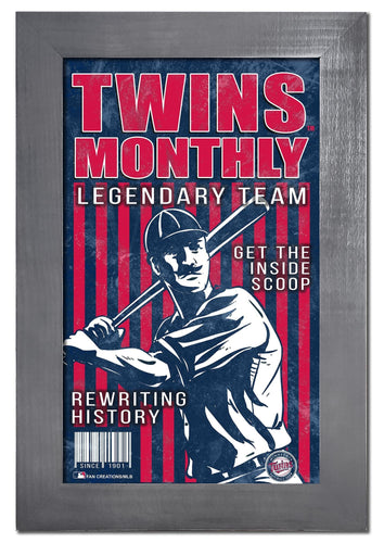 Fan Creations Home Decor Minnesota Twins   Team Monthly Frame 11x19