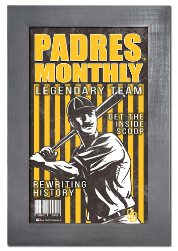 Fan Creations Home Decor San Diego Padres   Team Monthly Frame 11x19