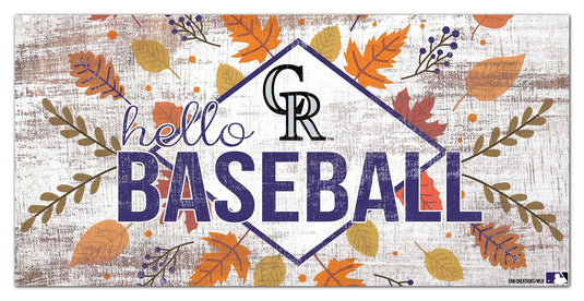 Fan Creations Holiday Home Decor Colorado Rockies Hello Baseball 6x12