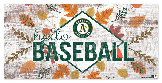 Fan Creations Holiday Home Decor Oakland Athletics Hello Baseball 6x12