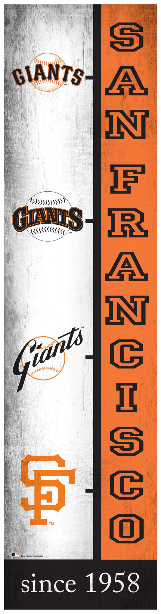 Fan Creations Home decor San Fransisco Giants Team Logo progression 6x24