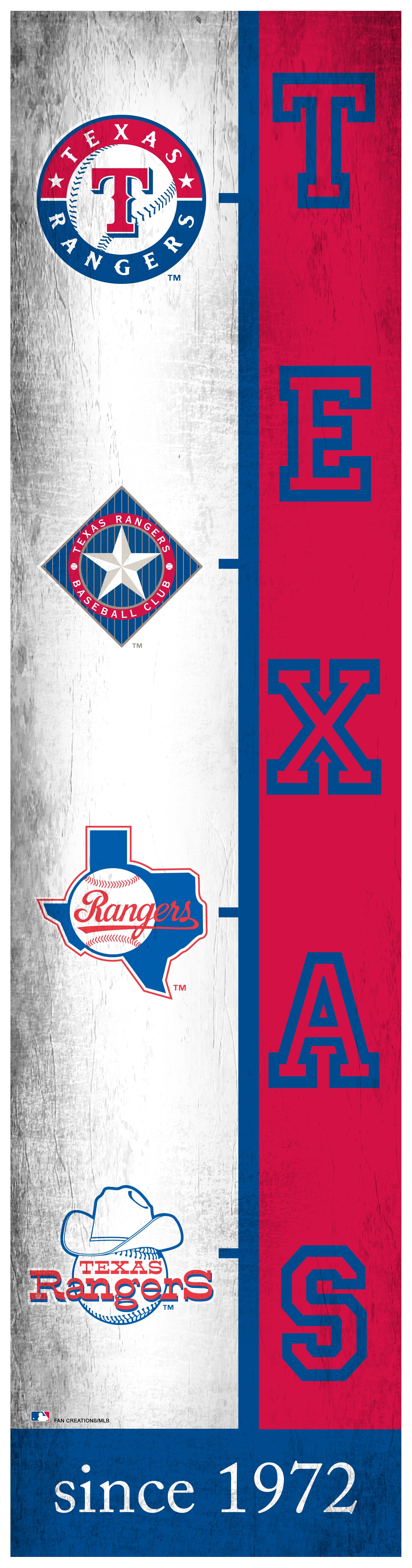 Texas Rangers Team Logo Progression 6x24 – Fan Creations GA