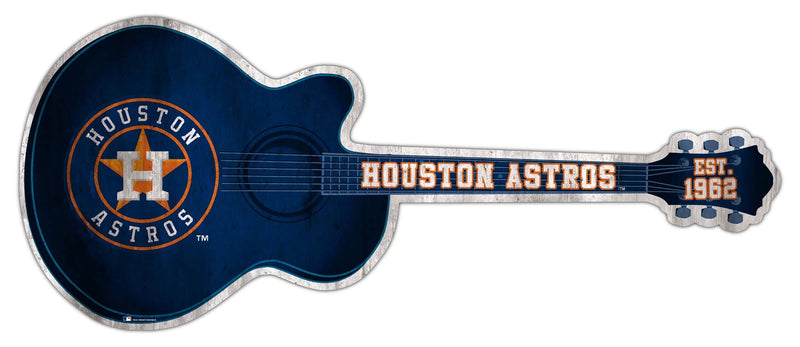 Load image into Gallery viewer, Fan Creations 24in Guitar MLB Houston Astros team wall art sign
