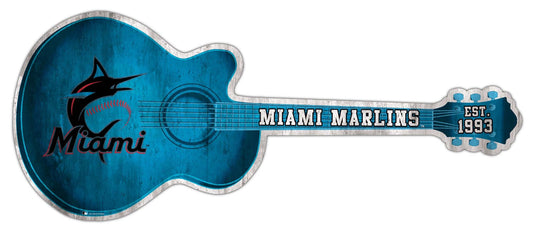 Fan Creations 24in Guitar MLB Miami Marlins team wall art sign