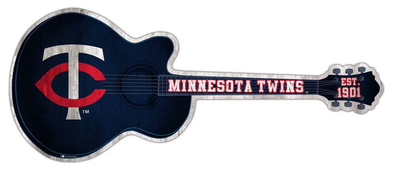 Load image into Gallery viewer, Fan Creations 24in Guitar MLB Minnesota Twins team wall art sign
