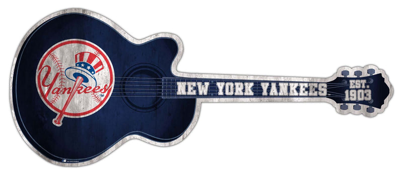 Load image into Gallery viewer, Fan Creations 24in Guitar MLB New York Yankees team wall art sign

