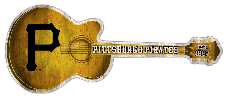 Load image into Gallery viewer, Fan Creations 24in Guitar MLB Pittsburgh Pirates team wall art sign
