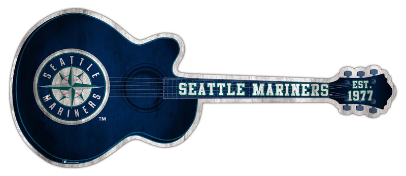 Load image into Gallery viewer, Fan Creations 24in Guitar MLB Seattle Mariners team wall art sign
